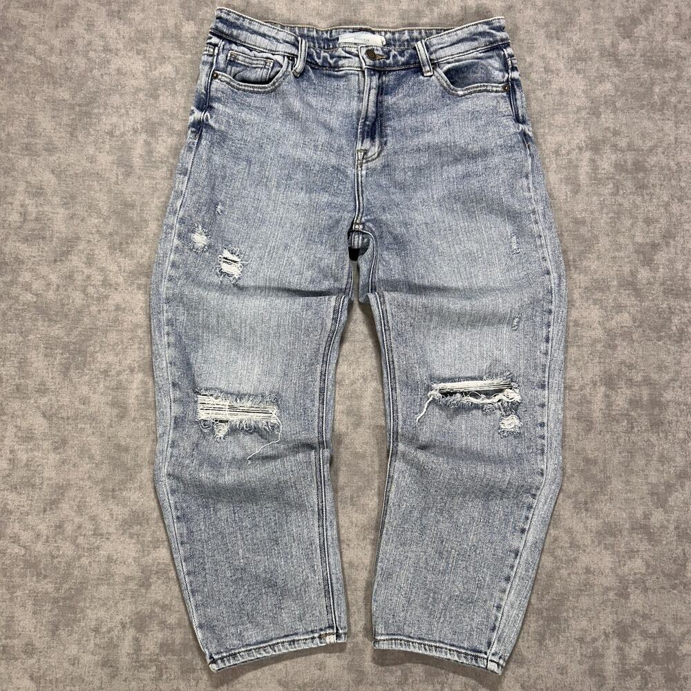 Hidden Jeans HD1168BF-VT High Rise Straight Leg Distressed Denim Jeans Womens 29